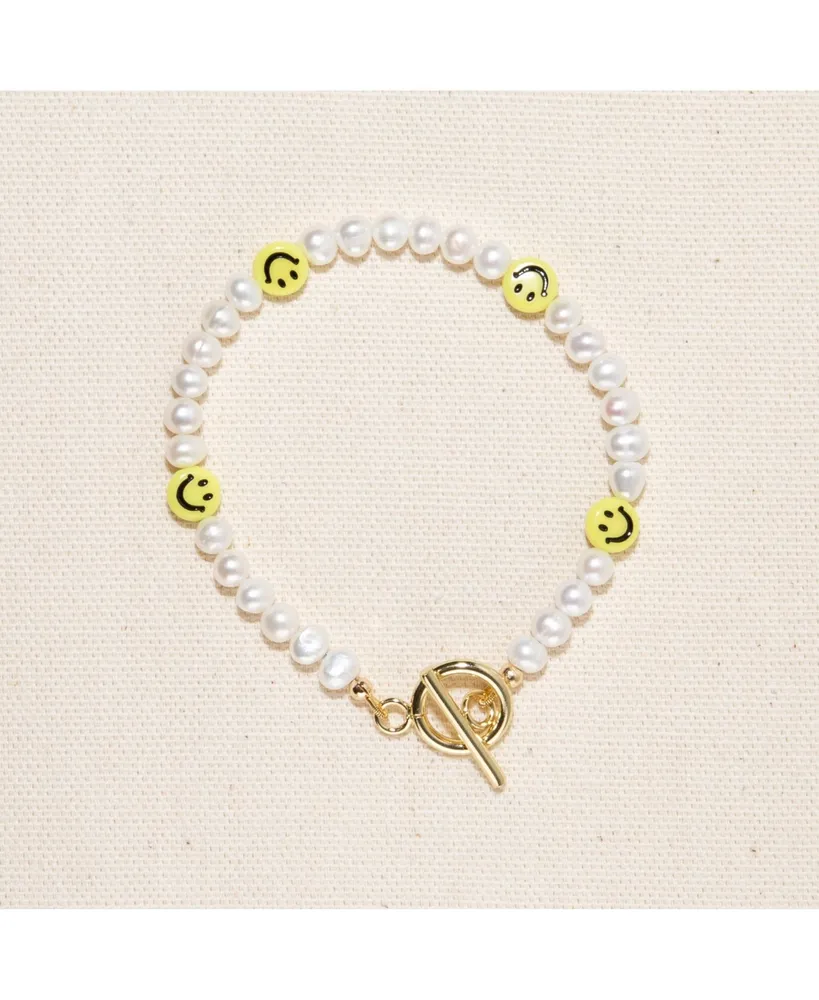 Joey Baby 18K Gold Plated Freshwater Pearls with Smiley Face