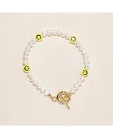 Joey Baby 18K Gold Plated Freshwater Pearls with Smiley Face
