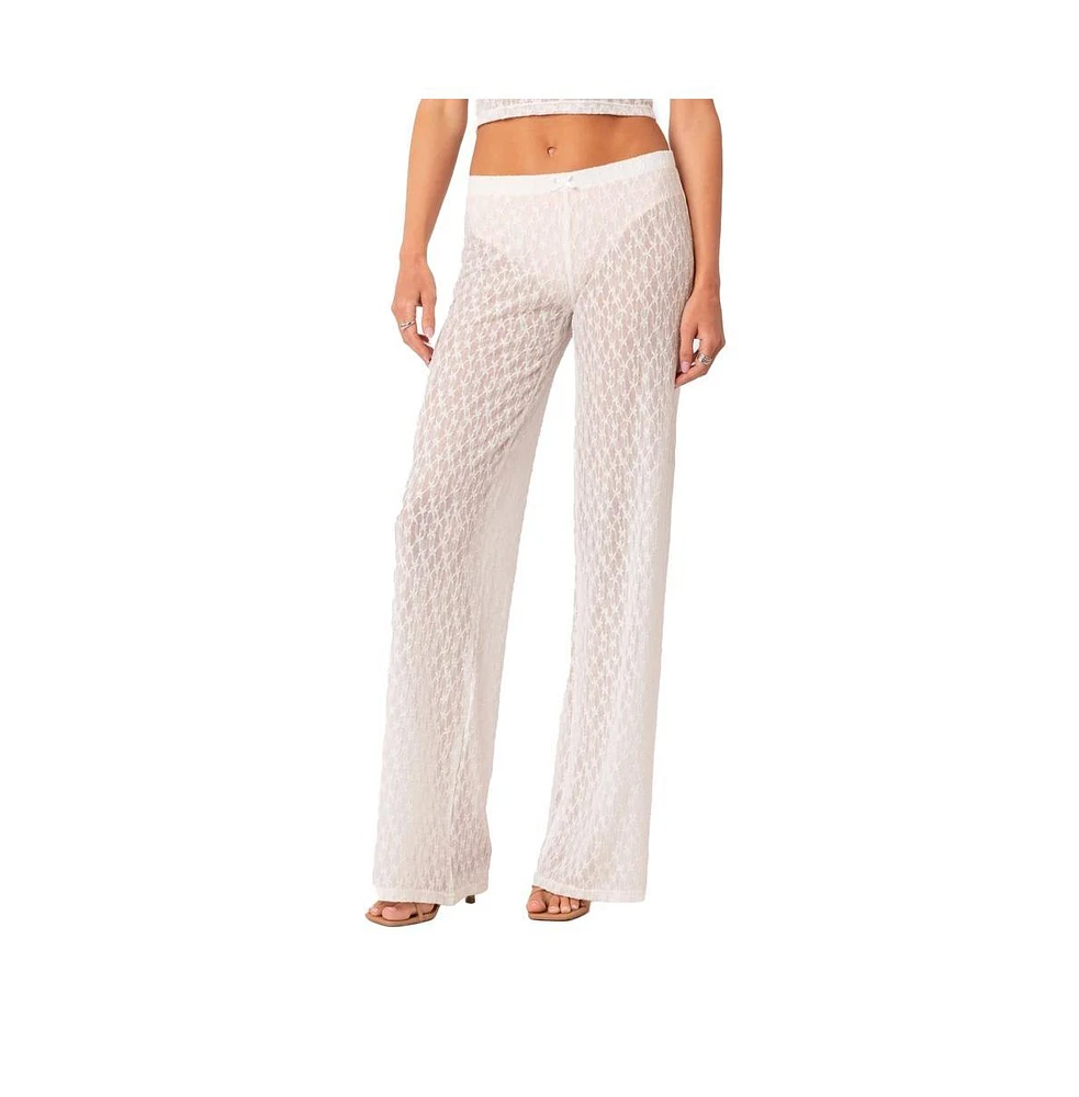 Women's Starstruck Sheer Flared Pants