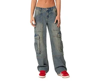 Women's Westie Low Rise Washed Cargo Jeans