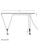 Rail Mount Hoist Pulley System - Bike Hanger for Garage - Overhead Ceiling Storage for Bicycle, Ladder, or Cargo with 75lb Capacity by Rad Cycle