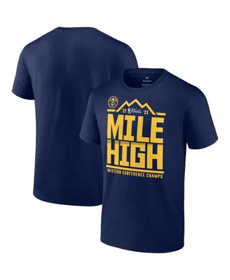 Men's Fanatics Navy Denver Nuggets 2023 Western Conference Champions Spin Hometown Mantra T-shirt