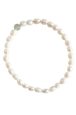 seree Isa - Pearl and green jade bracelet
