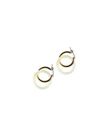 seree Amelie skinny — Green jade stone hoop earrings