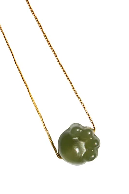 seree Cat paw - Green jade necklace