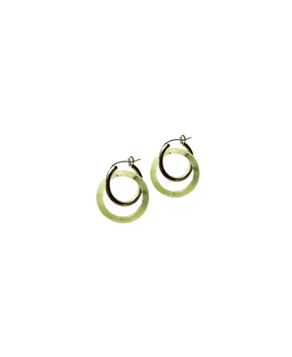 seree Amelie skinny - Green jade stone hoop earrings