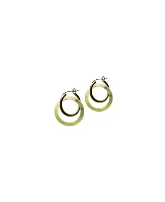 Amelie skinny — Green jade stone hoop earrings