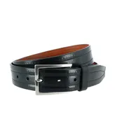 Trafalgar Men's Wesley Covered Stitch Casual Leather Belt