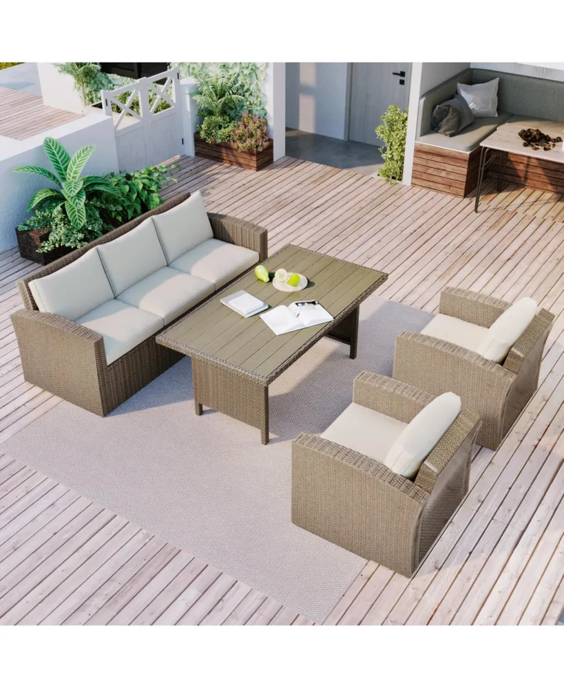 simplie fun outdoor patio furniture set 4-piece conversation set