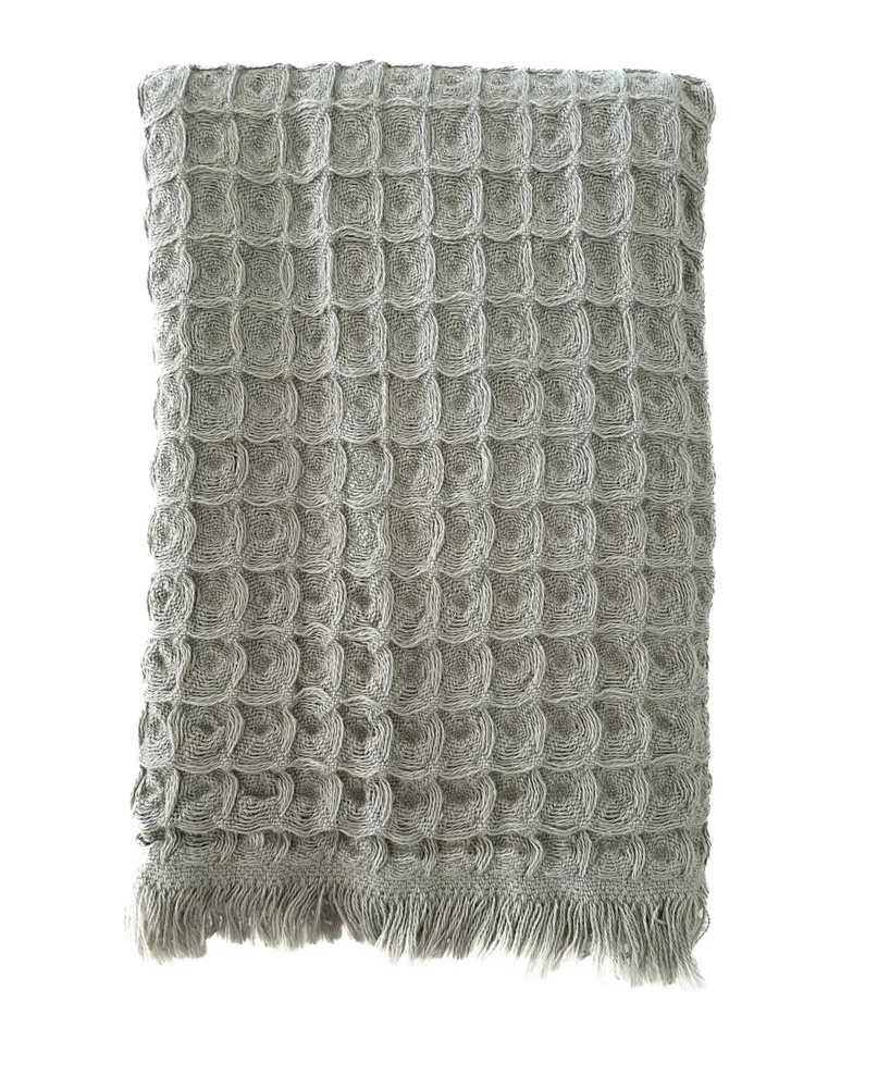 Olive Grey Turkish Cotton Waffle Hand Towel- Set of 2