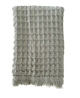 Anaya Home Olive Grey Turkish Cotton Waffle Hand Towel- Set of 2