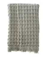 Olive Grey Turkish Cotton Waffle Hand Towel- Set of 2