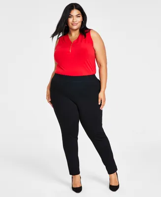 I.n.c. International Concepts Plus Skinny Pull-On Ponte Pants, Created for Macy's