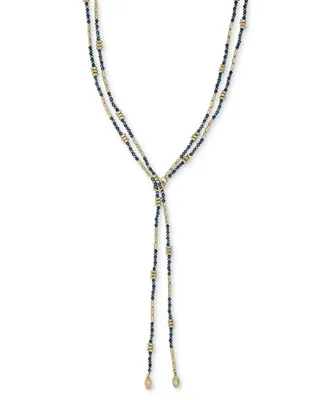 Style & Co Gold-Tone Beaded Double-Row 36" Lariat Necklace, Created for Macy's