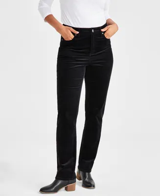 Style & Co Women's High-Rise Straight-Leg Corduroy Pants, Created for Macy's