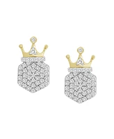 Men's Diamond Crown Cluster Stud Earrings (1/4 ct. t.w.) in 10k Gold