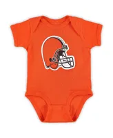 Newborn Boys and Girls Orange Cleveland Browns Team Logo Bodysuit