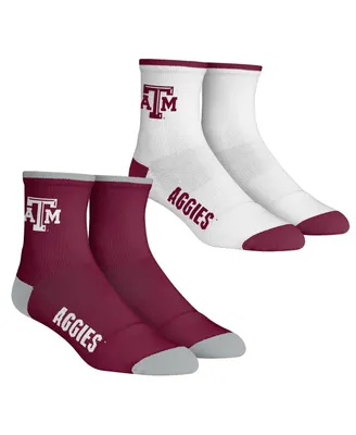 Youth Big Boys and Girls Rock 'Em Socks Texas A&M Aggies Core Team 2-Pack Quarter Length Sock Set