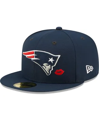 Men's New Era Navy England Patriots Lips 59FIFTY Fitted Hat
