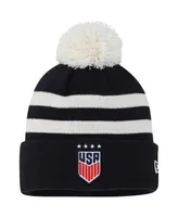 Men's New Era Navy Uswnt Team Cuffed Knit Hat with Pom