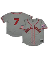 Men's Rings & Crwns #7 Gray Philadelphia Stars Mesh Button-Down Replica Jersey