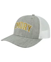 Men's Heather Gray, White Emory Eagles Arch Trucker Snapback Hat