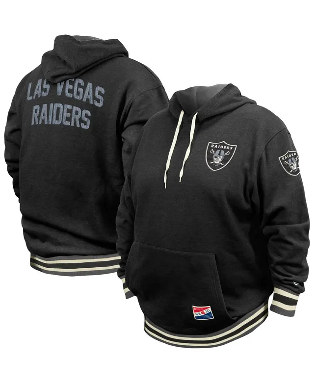 Men's New Era Black Las Vegas Raiders 2023 NFL Training Camp Raglan Pullover Hoodie Size: Medium