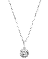 Diamond Knot-Frame Solitaire Pendant Necklace (1/3 ct. t.w.) 14k Gold, 15" + 3" extender