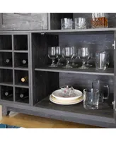 Fc Design 52"W Sideboard Storage Cabinet With Wine Racks, Storage Cabinets, Drawer, Large Dining Server Cupboard Buffet Table