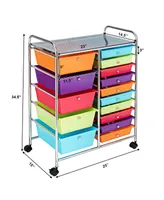 15 Drawer Rolling Storage Cart Storage Rolling Carts Drawers - Assorted Pre