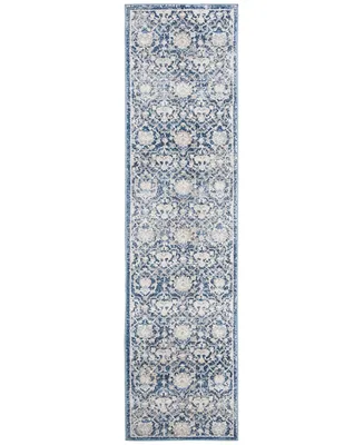 Safavieh Brentwood BNT896 Navy and Creme 2' x 8' Runner Area Rug