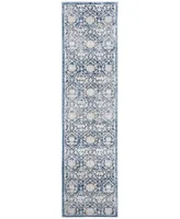 Safavieh Brentwood BNT896 Navy and Creme 2' x 8' Runner Area Rug