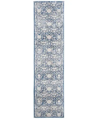Safavieh Brentwood BNT896 Navy and Creme 2' x 10' Runner Area Rug