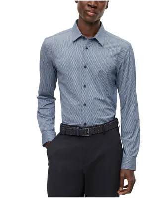Boss by Hugo Men's Structured Performance-Stretch Slim-Fit Dress Shirt
