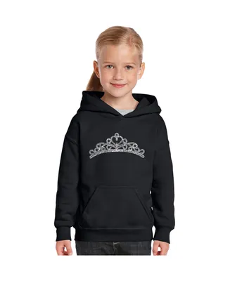 Big Girl's Word Art Hooded Sweatshirt - Princess Tiara