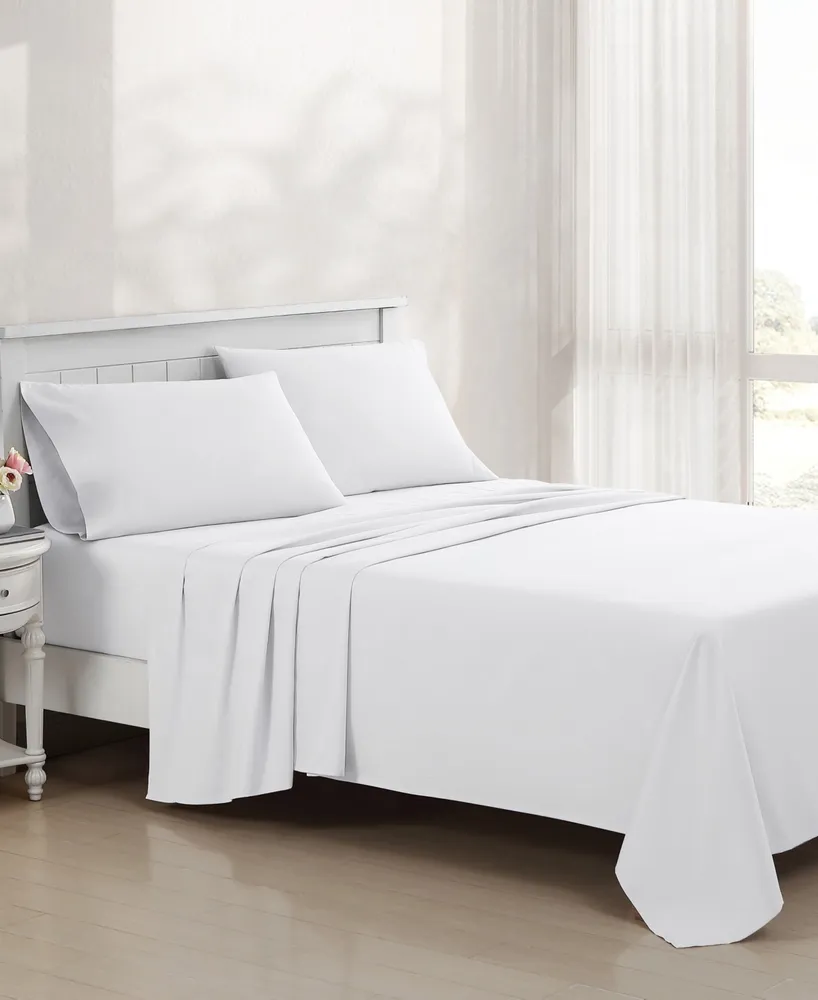 Laura Ashley 200-Thread Count Loveston Cotton Percale Sheet Set