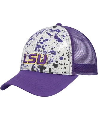 Men's Colosseum Gray, Purple Lsu Tigers Love Fern Trucker Snapback Hat
