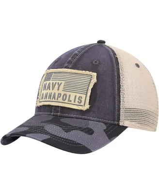 Men's Colosseum Charcoal Navy Midshipmen Oht Military-Inspired Appreciation United Trucker Snapback Hat