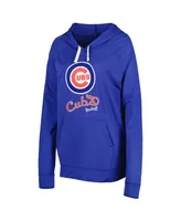 Women's Touch Royal Chicago Cubs Pre-Game Raglan Pullover Hoodie