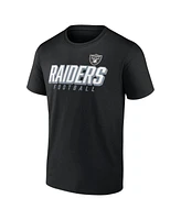 Men's Fanatics Black, Silver Las Vegas Raiders Player Pack T-shirt Combo Set