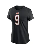 Women's Nike Joe Burrow Black Cincinnati Bengals Player Name and Number T-shirt