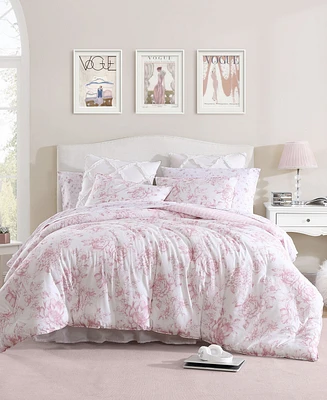 Laura Ashley Delphine Cotton Reversible Piece Comforter Set