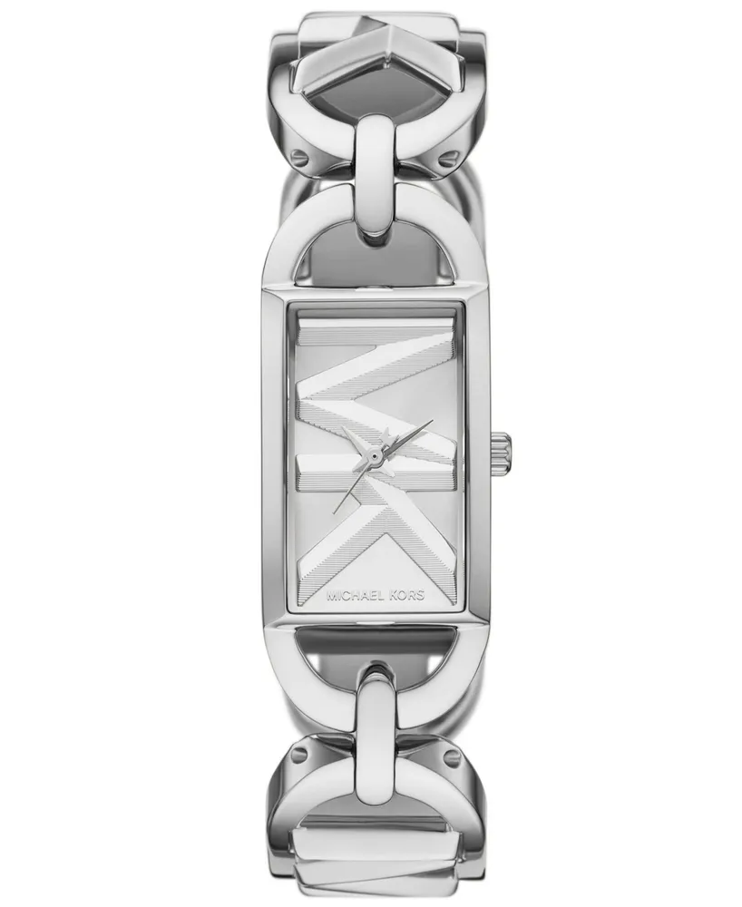 Michael Kors Women's Empire Quartz Three-Hand Silver-Tone Stainless Steel Watch 20X30mm