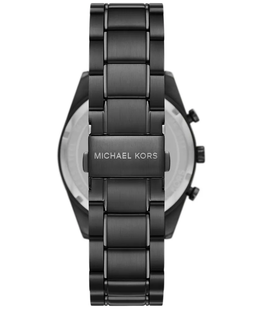 Michael Kors Men's Warren Quartz Chronograph Black Stainless Steel Watch 42mm