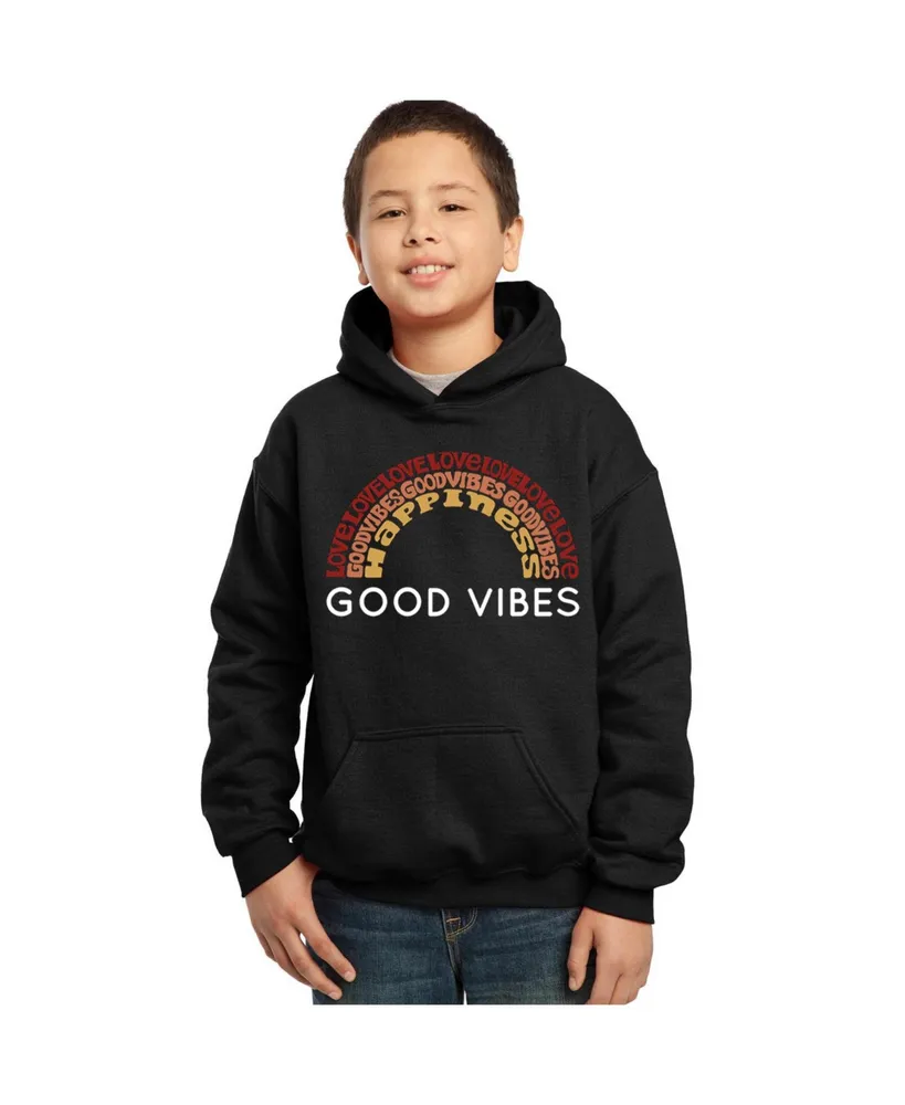 La Pop Art Boys Word Hooded Sweatshirt - Good Vibes