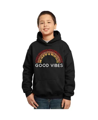 Big Boy's Word Art Hooded Sweatshirt - Good Vibes