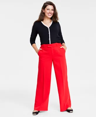 On 34th Women's Double-Weave Wide-Leg Pants, Regular and Short Length