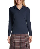 Lands' End Women's Long Sleeve Feminine Fit Mesh Polo Shirt