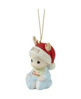 Precious Moments Baby's First Christmas 2023 Dated Boy Bisque Porcelain Ornament