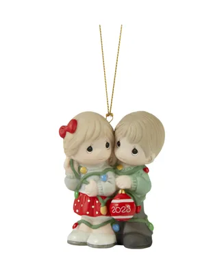 Precious Moments Our First Christmas Together 2023 Dated Couple Bisque Porcelain Ornament